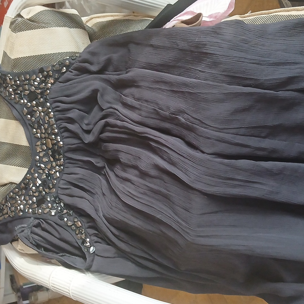 Jeweled flowy lined halter camisole top Y2k
